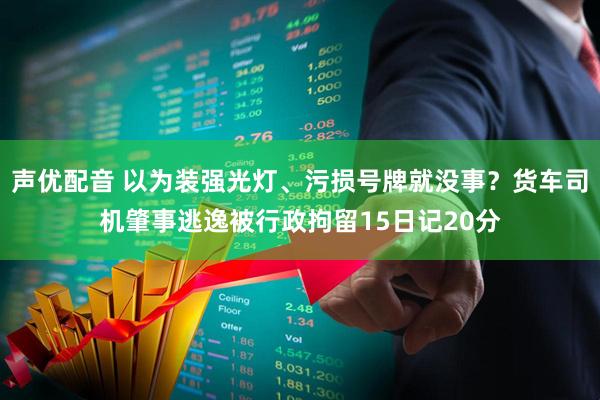 声优配音 以为装强光灯、污损号牌就没事？货车司机肇事逃逸被行政拘留15日记20分